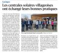 Article dans le Dauphiné Libéré sur les rencontres a Lucinges des Centrales Villageoises